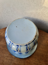 Oud frans blauw emaille badje waskom