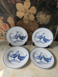 Ontbijtbord kip en haan meander servies