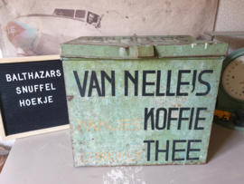 Antiek groen winkelblik van nelle uit 1915