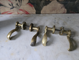 Antiek messing deurklink deurkruk