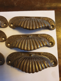 Messing handgreep komgreep schelp nr2