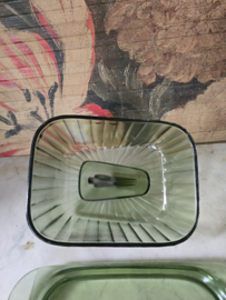 Art deco glazen kaasstolp kaasslede A D Copier