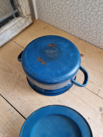 Petrol blauw emaille pan nr2