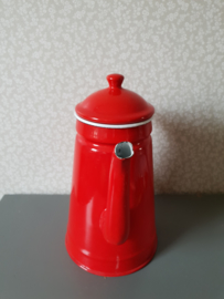 Rood emaille koffiepot