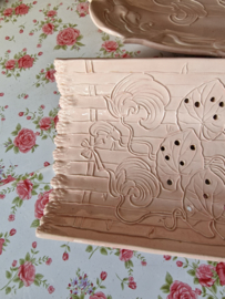 Art nouveau zachtroze aspergeschaal