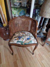 Antiek boudoir stoeltje paradijsvogel