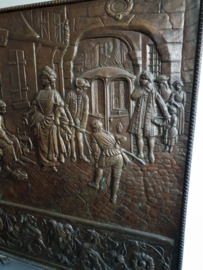 Antiek koperen haardscherm victoriaans