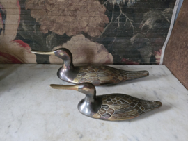 Set antiek messing eenden