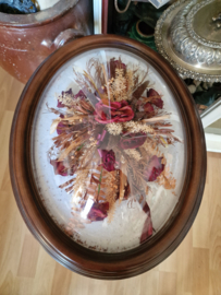Droogbloemen boeket bolglas lijst