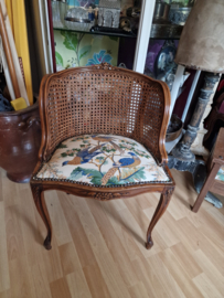 Antiek boudoir stoeltje paradijsvogel
