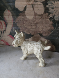 Wit gietijzeren deurstopper terrier hond