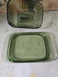 Art deco glazen kaasstolp kaasslede A D Copier