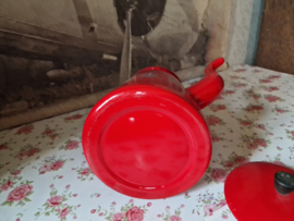 Rood emaille grandmere koffiepot