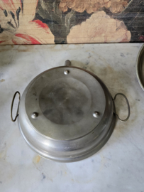 Antiek warmhoudbord meissen blue onion cloche