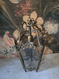 Antiek messing hanglamp lantaarn