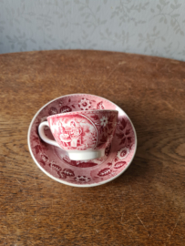 Kop en schotel teadrinker rood