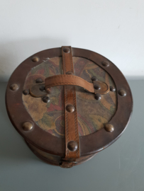 Rond houten koffertje kistje