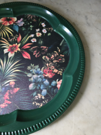 Metalen dienblad paradijs bloemen