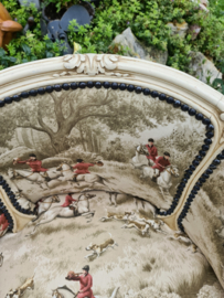 Antiek boudoir stoeltje jachttafereel