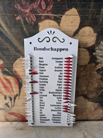 Blikken boodschappen lijstje