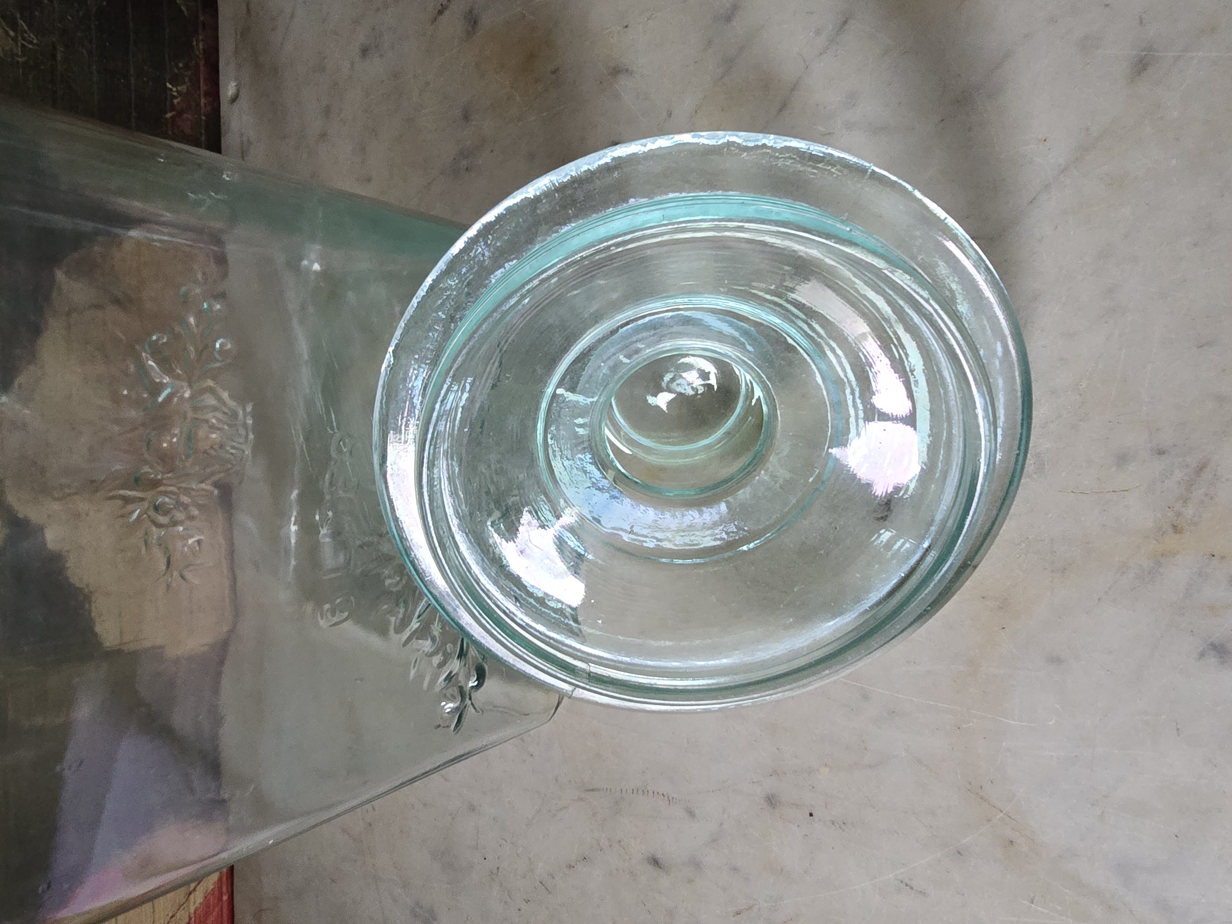 Blauw glazen pot met deksel snoeppot