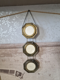 Antiek driedelige koperen hanger