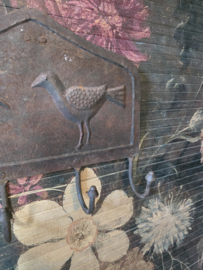 Oud ijzer wandrek kapstok vogel