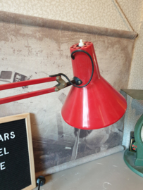 Industriële rood metalen klemlamp werklamp