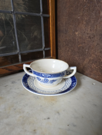 Soepkom met schotel butterflij servies