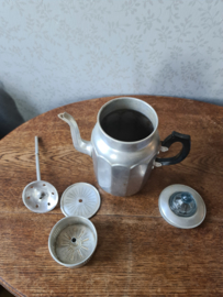 Aluminium pruttelpot koffie glazen knop