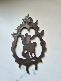Messing ornament klok saturnus