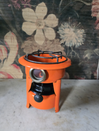 Oranje emaille eenpits petroleumstel