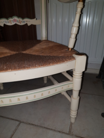 Oud brocante stoel rieten zitting