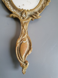 Antiek koperen handspiegel