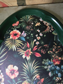 Ovaal metalen dienblad bloemen paradijs nr1