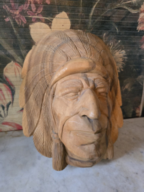 Houten hoofd Indiaan