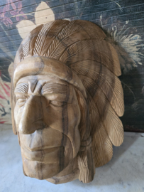 Houten hoofd Indiaan
