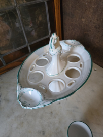 Antiek porseleinen eierstel eierdopjes wellington servies