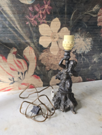 Antiek messing lampenvoet Neptunus