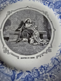 Antiek bordje religie societe ceramique maestricht