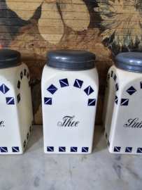 Antieke koffie thee suiker potten