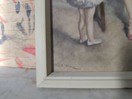 Set brocante prentjes ballerina's ballet