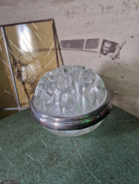 Oud glazen rozensteker rozenbowl