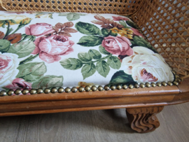 Brocante houten bankje rozen