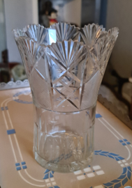 Antiek waaier kristallen vaas