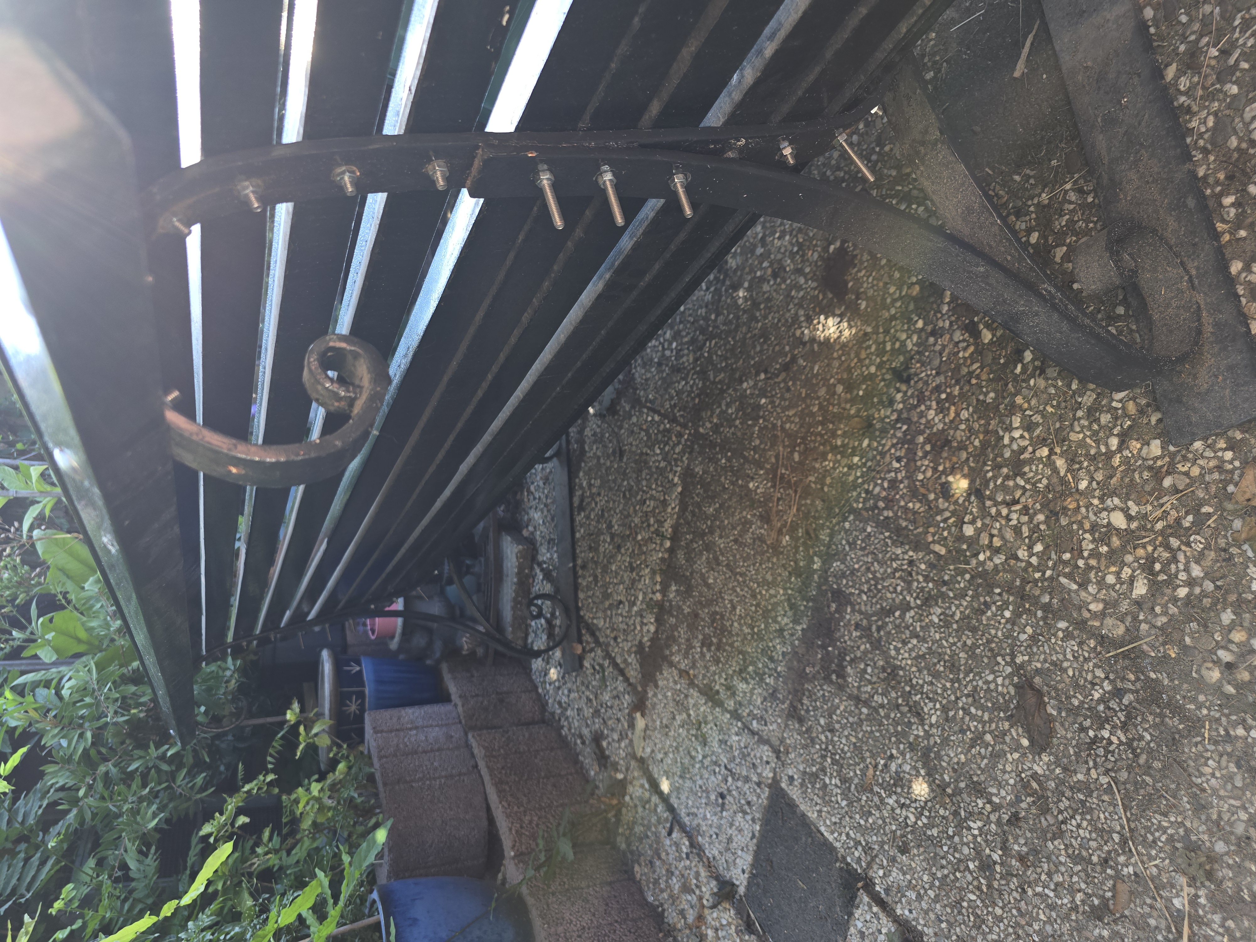 Oude zware tuinbank parkbank