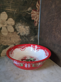 Diepe ronde emaille schaal