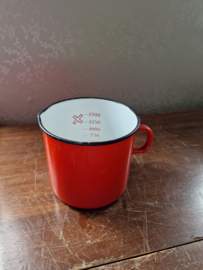 Rood emaille maatkan 1.5 liter