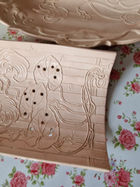 Art nouveau zachtroze aspergeschaal