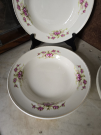Set diepe borden dubbel roosje petrus regout&co